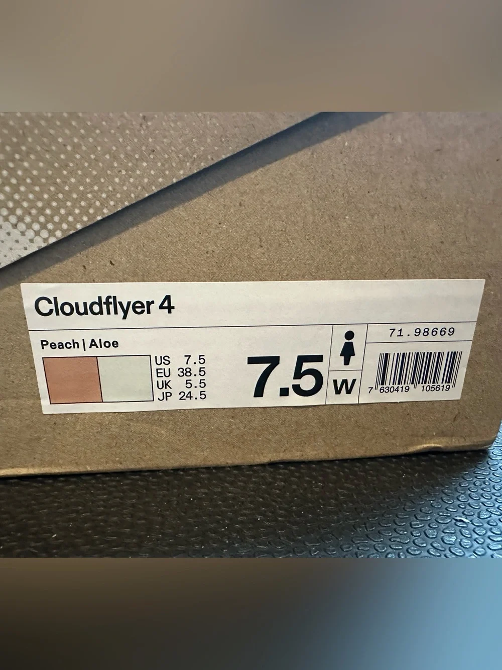 Brand New On Running Women's Cloudflyer 4 Trainer in Peach Aloe
